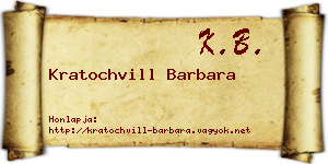 Kratochvill Barbara névjegykártya